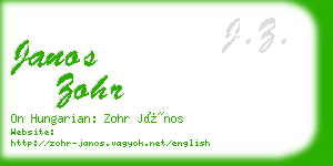 janos zohr business card